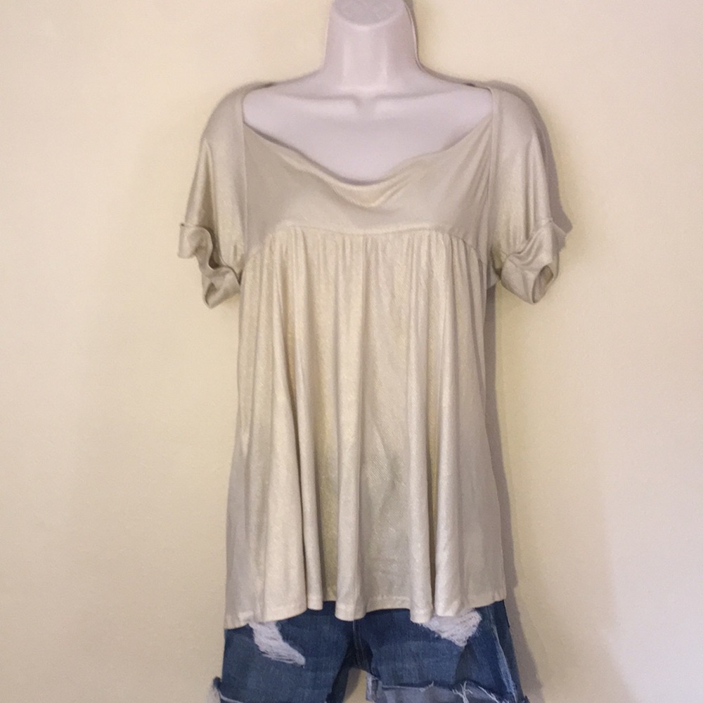 Diane Von Furstenberg gold shimmer top